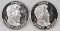 Group of (2) 1991 Liberty Lobby .50oz. .999 Fine Silver