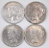 Group of (4) 1925 P Peace Silver Dollars