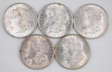Group of (5) 1921 P Morgan Silver Dollars