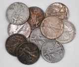 Group of (10) Walking Liberty Silver Half Dollars