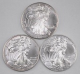 Group of (3) American Silver Eagle 1oz