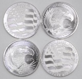 Group of (4) Golden State Mint 1oz. .999 Fine Silver Rounds