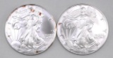 Group of (2) American Silver Eagle 1oz