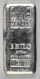 Republic Metals Corp (RMC) 1 Kilo (32.15oz.) .999 Fine Silver Ingot/Bar