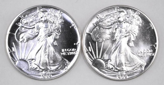 Group of (2) 1989 American Silver Eagle 1oz.