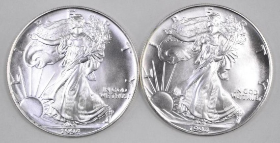 Group of (2) 1994 American Silver Eagle 1oz