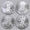 Group of (4) 2012 American Silver Eagle 1oz