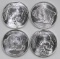 Group of (4) Buffalo/Indian Design 1oz. .999 Fine Silver