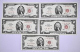 Group of (5) 1963-A $2 Legal Tender Notes