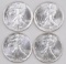 Group of (4) 1991 American Silver Eagle 1oz