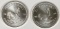 Group of (2) 2021 South Africa Silver Krugerrand 1oz. Rounds