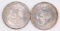 Group of (2) Mexico ESTADOS UNIDOS MEXICANOS 10 Pesos .900 Silver Rounds