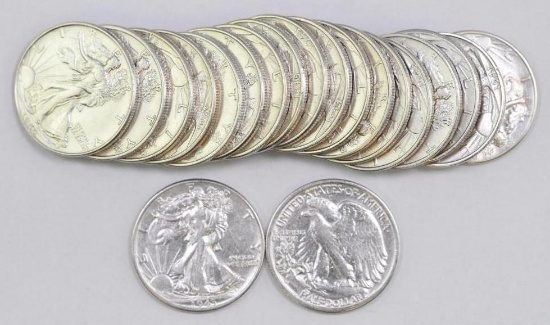 Group of (20) Walking Liberty Silver Half Dollars