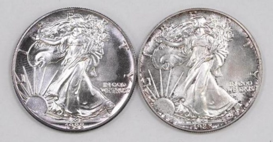 Group of (2) 1988 American Silver Eagle 1oz