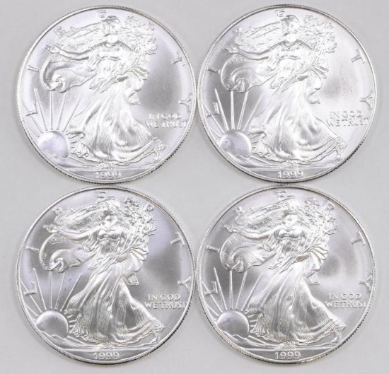 Group of (4) 1999 American Silver Eagle 1oz