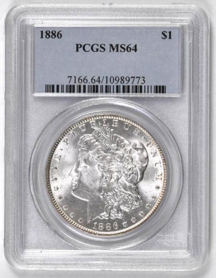 1886 P Morgan Silver Dollar (PCGS) MS64