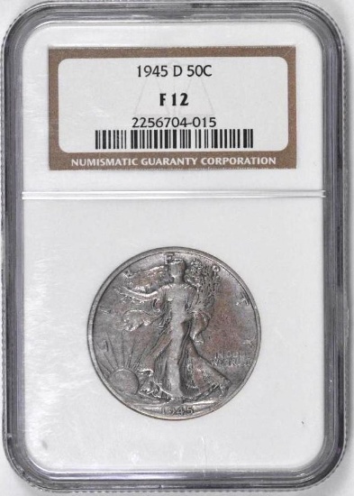 1945 D Walking Liberty Silver Half Dollar (NGC) F12
