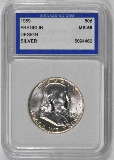 1959 P Franklin Silver Half Dollar (IGS) Certified