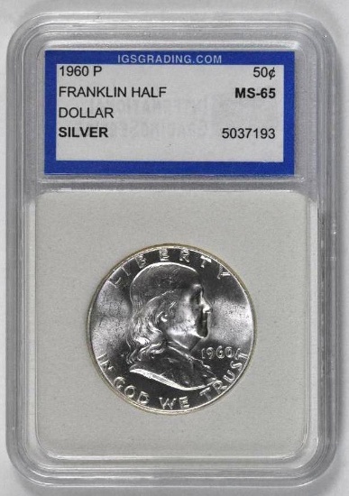 1960 P Franklin Silver Half Dollar (IGS) Certified