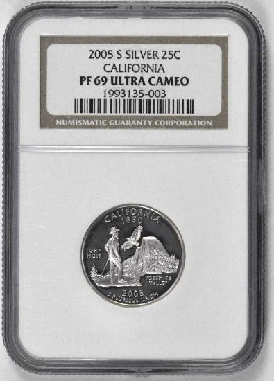 2005 S California Washington Silver Quarter (NGC) PF69 Ultra Cameo