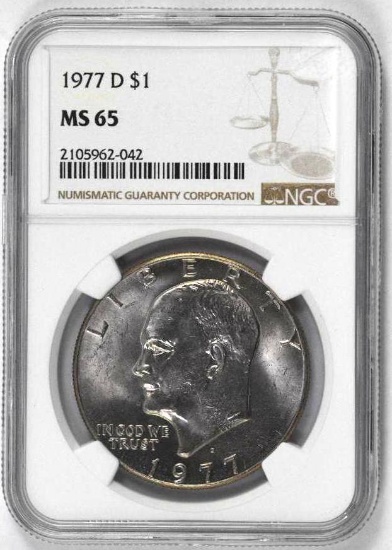 1977 D Eisenhower Dollar (NGC) MS65