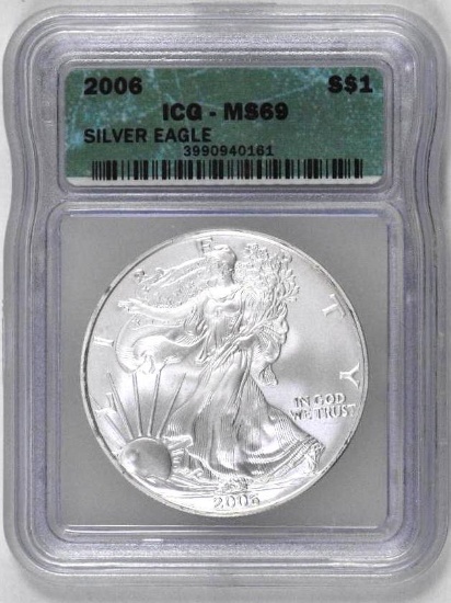 2006 American Silver Eagle 1oz. (ICG) MS69