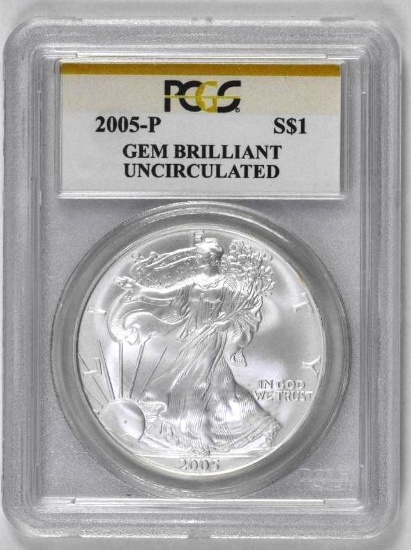 2005 American Silver Eagle 1oz (PCGS) Gem Brilliant Uncirculated