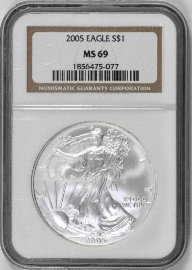 2005 American Silver Eagle 1oz. (NGC) MS69