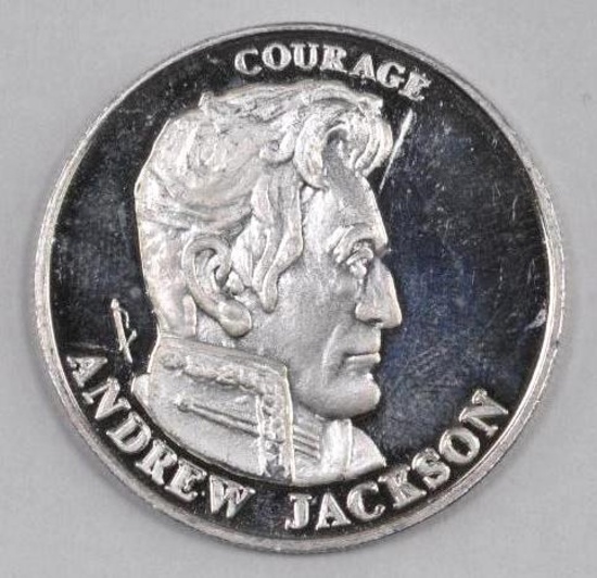 1991 Liberty Lobby Andrew Jackson .495oz. .999 Fine Silver Round