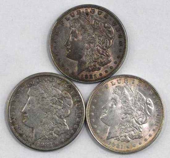 Group of (3) Morgan Silver Dollars