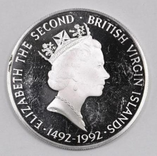 1992 $25 British Virgin Islands .700oz. .925 Fine Silver Round