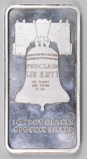 SD Bullion Liberty Bell 10oz. .999 Fine Silver Ingot / Bar