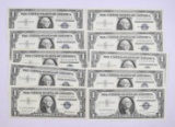 Group of (10) 1957 $1 Silver Certificate Notes