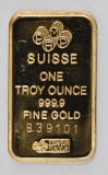 PAMP Credit Suisse 1oz. .9999 Fine Gold Ingot / Bar.