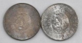 Group of (2) Mexico ESTADOS UNIDOS MEXICANOS 10 Pesos .900 Silver Rounds