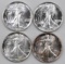 Group of (4) 1988 American Silver Eagle 1oz.