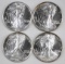 Group of (4) 1990 American Silver Eagle 1oz