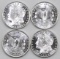 Group of (4) Highland Mint Morgan Style 1oz. .999 Fine Silver