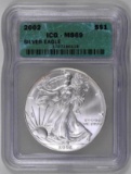 2002 American Silver Eagle 1oz. (ICG) MS69