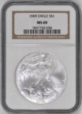 2005 American Silver Eagle 1oz. (NGC) MS69