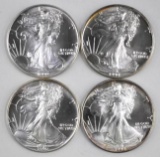 Group of (4) 1990 American Silver Eagle 1oz