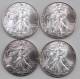 Group of (4) 2002 American Silver Eagle 1oz.