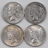 Group of (4) Peace Silver Dollars