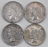 Group of (4) Peace Silver Dollars