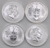 Group of (4) 2015 Australia Battle of the Coral Sea 1/2oz. .999 Fine Silver Rounds