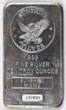 Sunshine Silver 10oz. .999 Fine Silver Ingot / Bar.