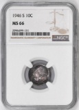 1946 S Roosevelt Silver Dime (NGC) MS66