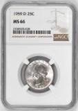 1959 D Washington Silver Quarter (NGC) MS66