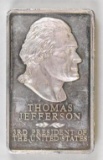 Presidential Ingots Collection Thomas Jefferson 10.5oz. .925 Fine Silver Ingot/Bar