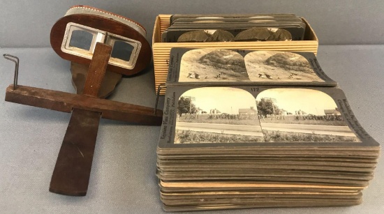 Antique Keystone View Co. Monarch Stereoscope and 120+ cards